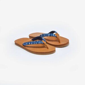 Hari Mari Size 8 Shibori Flip Flops Indigo Sandals